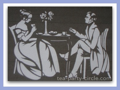 Couple Tea Party Silhouette